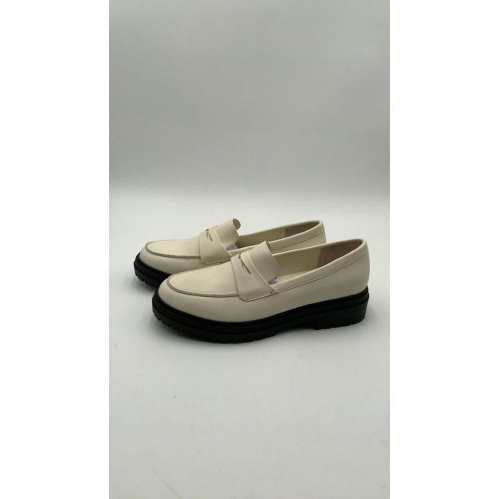 Quince Italian Leather Lug Sole Loafer Bone Shoes 10 - Picture 2 of 3